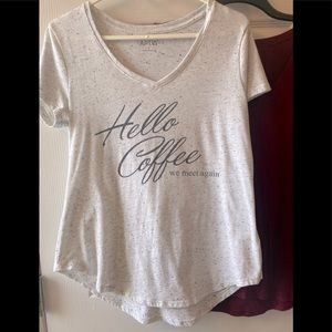 Bundle - 2 size small t-shirts one with cute coffee saying
